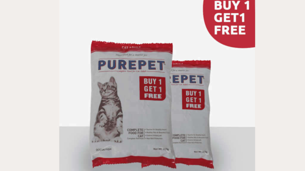 Purepet Cat Food Buy 1 get 1 free